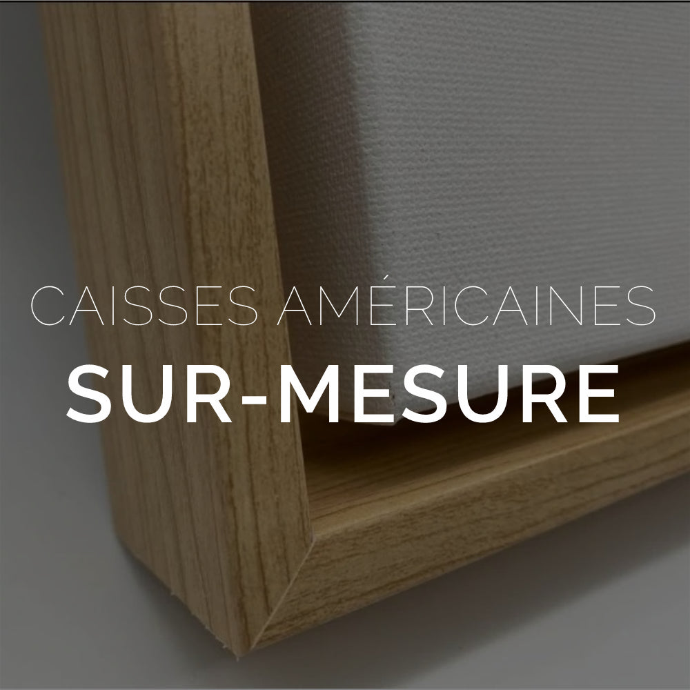 Cadre Tableau Style Caisse Américaine En Bois Blanc Satiné - Format Carré