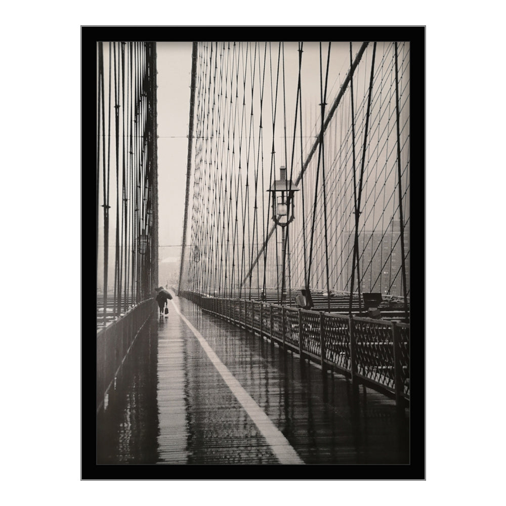 Le pont de Brooklyn - 70x90cm - Cadre en bois noir
