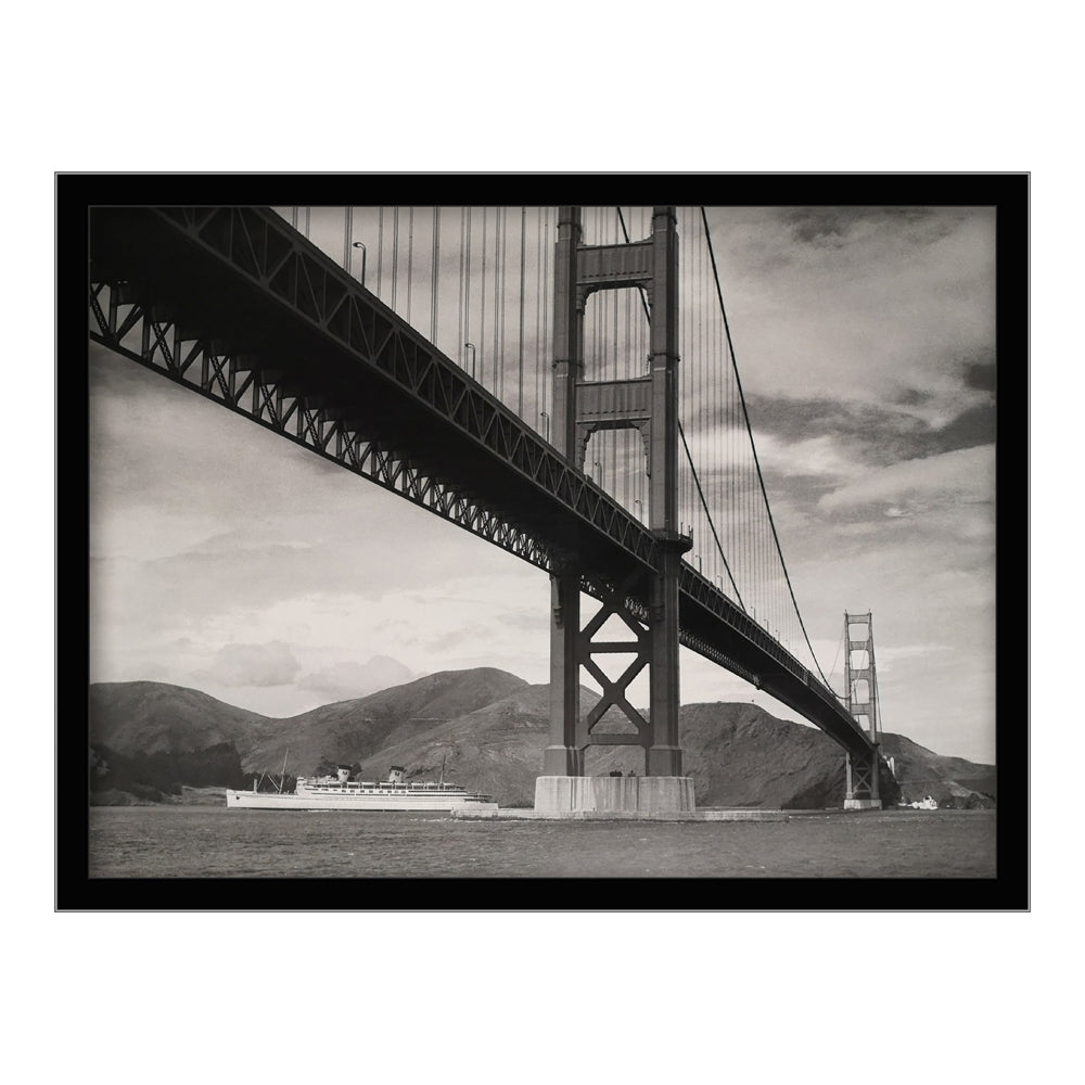 Le pont de San Francisco - 70x90cm - Cadre en bois noir