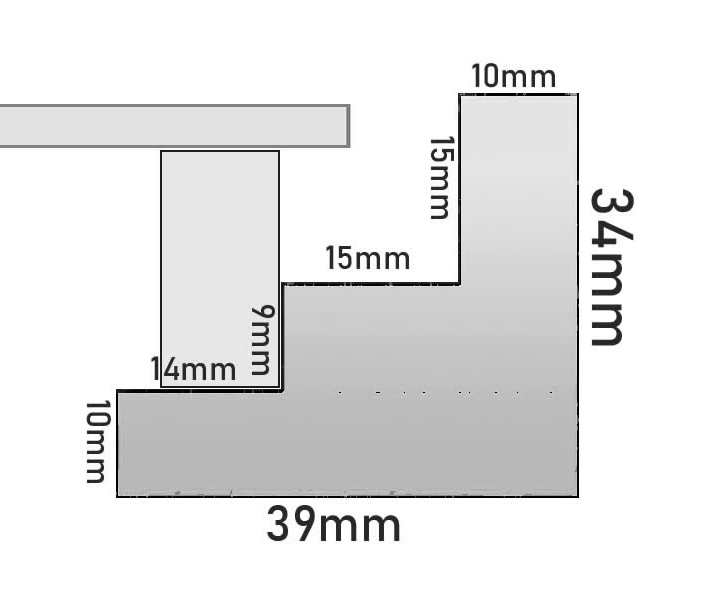 Caisse Escalier - Noir texturé - 1cm