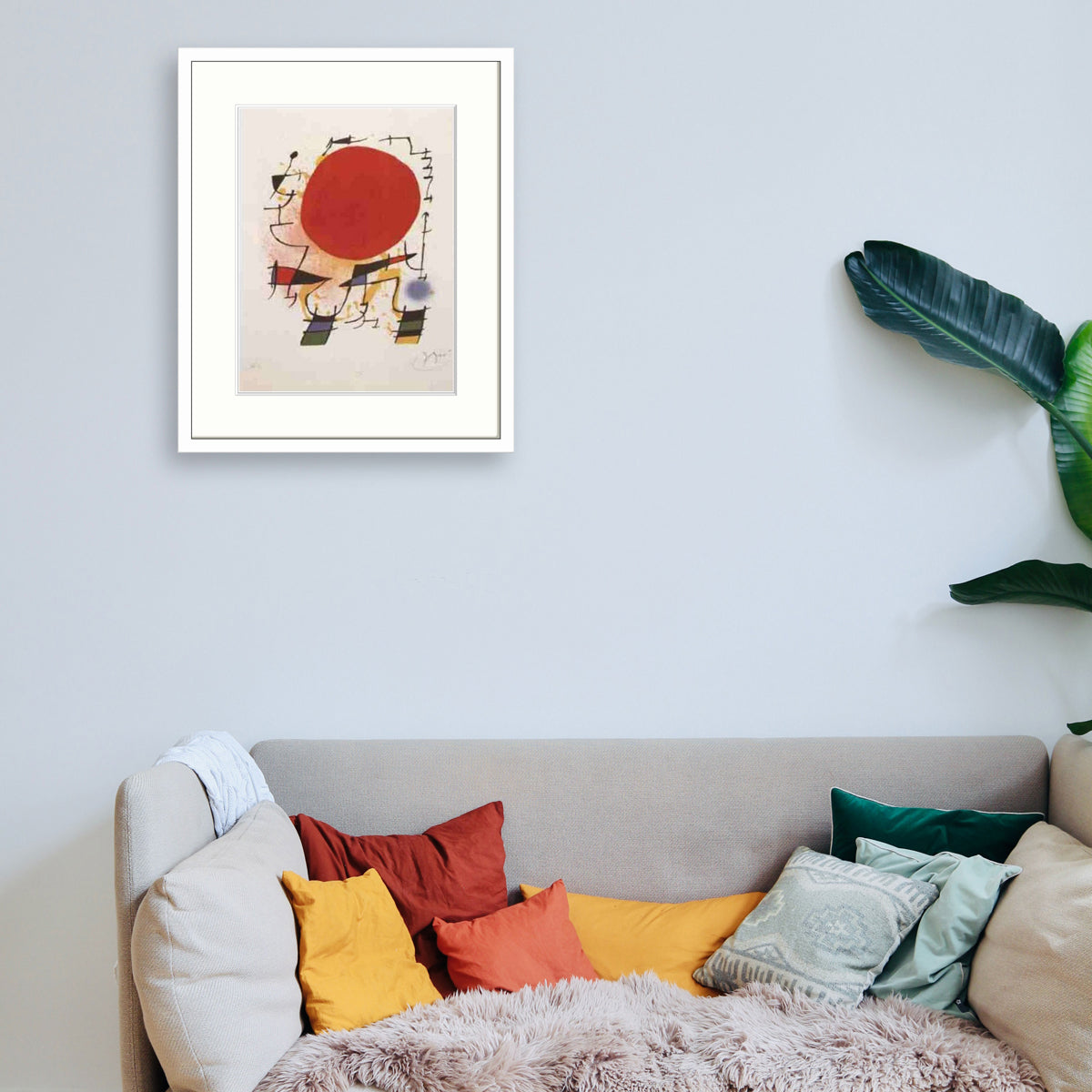 Miró - Soleil Rouge Le Cadre Décoration intérieure Tableaux cadre bois affiche poster oeuvre d'art rapport qualité prix pas cher peintre célèbre